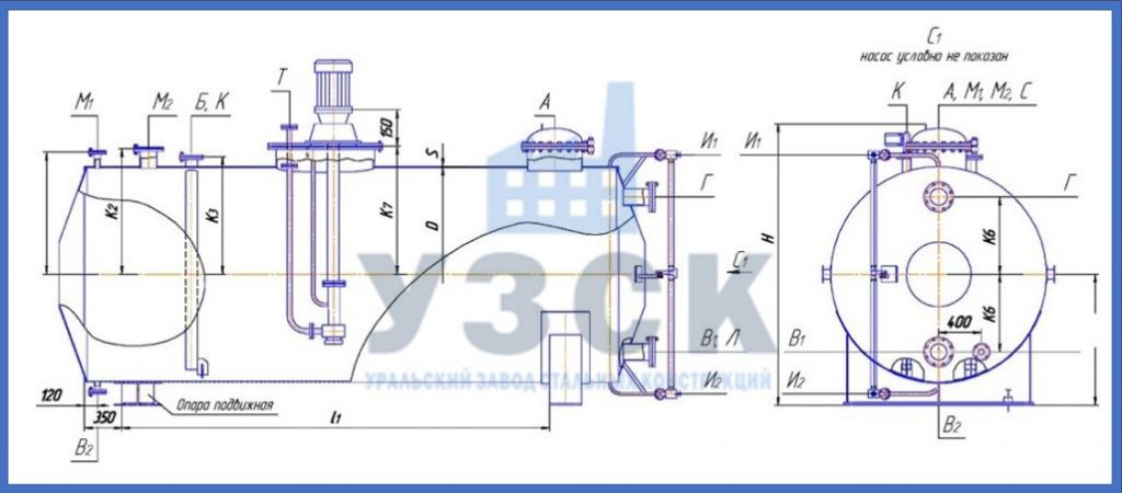 Чертеж емкости ГКК в Волгодонске